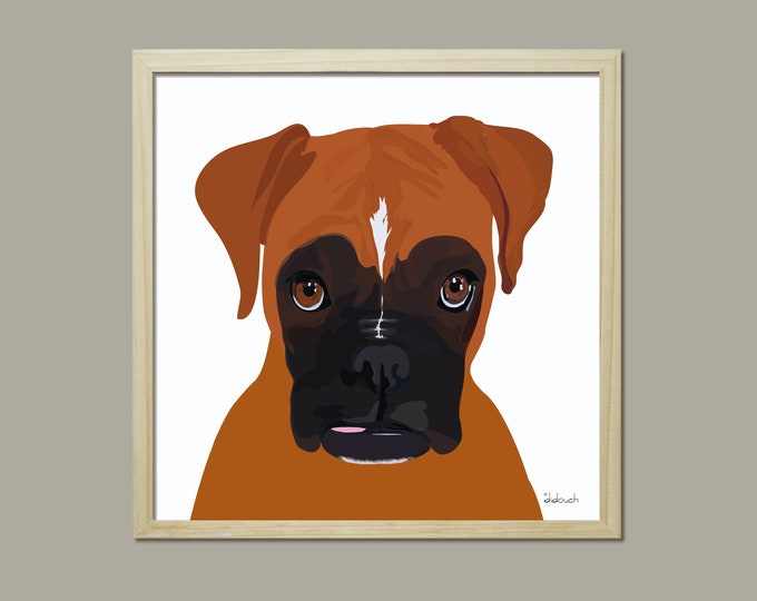 Poster 30x30 animals: Boxer animals of didouch