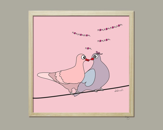 POSTER 30x30 cm - rourou de didouch pigeon pigeon