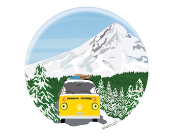 Didouch Bottle Opener & Magnet: Van in the Mountains