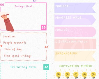 Daily Writing Planner for Author Motivation and Productivity