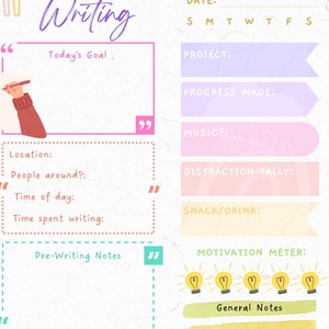 Planificateur quotidien d&#39;écriture pour la motivation et la productivité de l&#39;auteur
