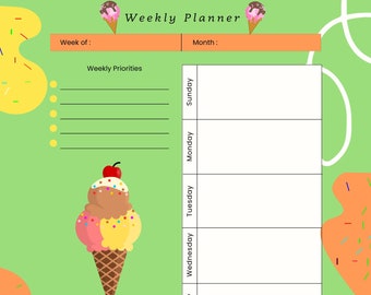 The Ice Cream Weekly Planner