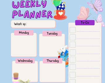 The Alice in Wonderland Weekly Planner
