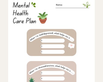 Mental Health Care Plan - Plant Lovers Design