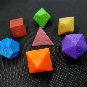Squishy Dice - Silicone 7pc. Dice set (Metallic Rainbow)