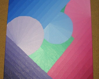 Acrylic Purple, Blue & Pink Gradient Painting