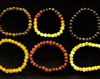 Bracelet fro women | Handmade bracelet from natural amber beads Simple and chic natural Baltic amber bracelet can fit any wrist