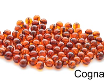 Natural Baltic Amber Loose Polished Beads Real Genuine Rounded Lemon Color