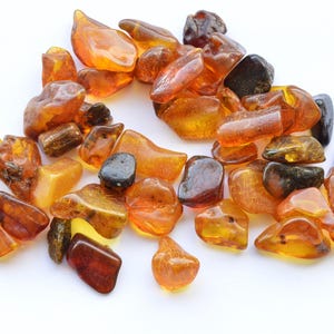 Natural Baltic Amber Stones, Style Polished Beads, 27 Grams Genuine Polished Stones, Amber Nuggets A-010