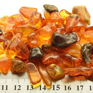 Natural Baltic Amber Stones, Style Polished Beads, 36 Grams Genuine Polished Stones, Amber Nuggets A-011