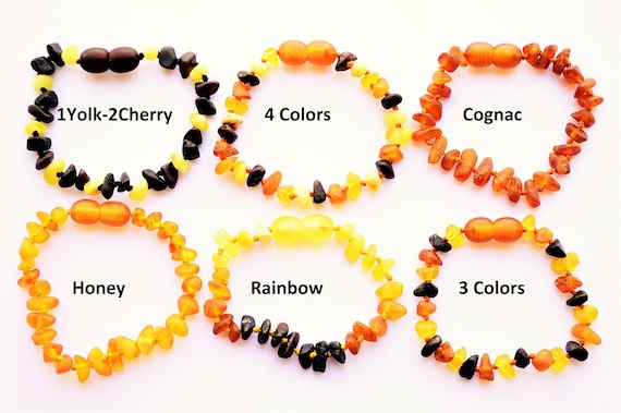 Resin Baltic Amber Teething Anklet Bracelet Baby Adult Raw Chip Beads DIY Decor