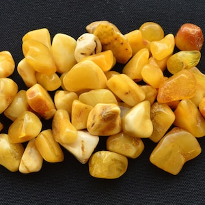 Natural Baltic Amber Stones, Style Polished Beads, 33 Grams Genuine Polished Stones, Amber Nuggets Yolk color A-050