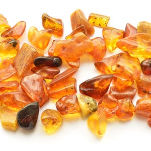 Natural Baltic Amber Stones, Style Polished Beads, 32 Grams Genuine Polished Stones, Amber Nuggets A-033