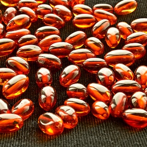 Natürliche Bernsteinperlen poliert Stein Edelstein, 5-8 mm Größe, Baltische Bernsteinperlen Längliche Art echte polierte Steine, Cognac Perle