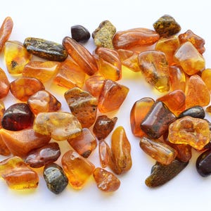 Natural Baltic Amber Stones, Style Polished Beads, 36 Grams Genuine Polished Stones, Amber Nuggets A-023