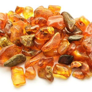Natural Baltic Amber Stones, Style Polished Beads, 32 Grams Genuine Polished Stones, Amber Nuggets A-032