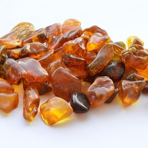 Natural Baltic Amber Stones, Style Polished Beads, 33 Grams Genuine Polished Stones, Amber Nuggets A-022