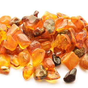 Natural Baltic Amber Stones, Style Polished Beads, 38 Grams Genuine Polished Stones, Amber Nuggets A-017