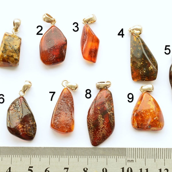 Baltic Amber Pendant with Sterling Silver 925,Genuine Polished Baltic Amber, Natural Baltic Amber Gift  PKB-136