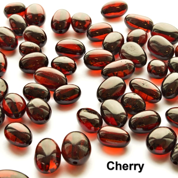 Baltic Amber Beads 5-50gr Natural Oblong Style Polished Stone Gemstone, 5-8 mm size, Genuine Polished Stones, Cherry Bead