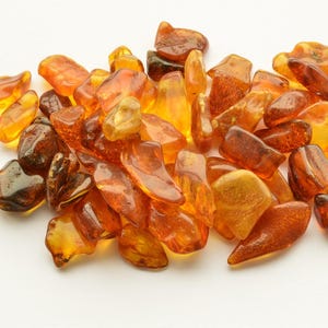 Natural Baltic Amber Stones, Style Polished Beads, 30 Grams Genuine Polished Stones, Amber Nuggets A-007