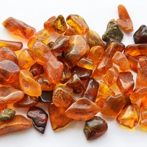 Natural Baltic Amber Stones, Style Polished Beads, 39 Grams Genuine Polished Stones, Amber Nuggets A-009
