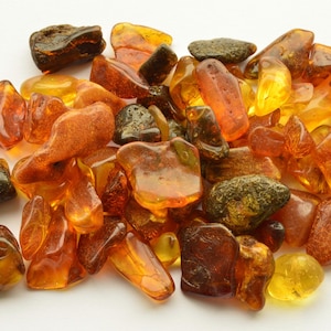 Natural Baltic Amber Stones, Style Polished Beads, 37 Grams Genuine Polished Stones, Amber Nuggets A-004