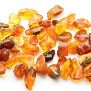 Natural Baltic Amber Stones, Style Polished Beads, 28 Grams Genuine Polished Stones, Amber Nuggets A-035