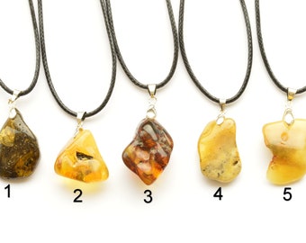 Amber Pendant Stone, Genuine Polished Baltic Amber, Natural Baltic Amber Cognac Gift  E-3