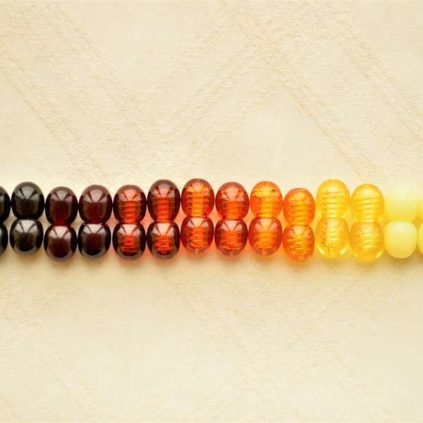 Fermoir à vis en plastique pour bijoux en ambre de la Baltique, fournitures de bijoux en perles polies. cognac, citron, cerise, noir, jaune d'oeuf