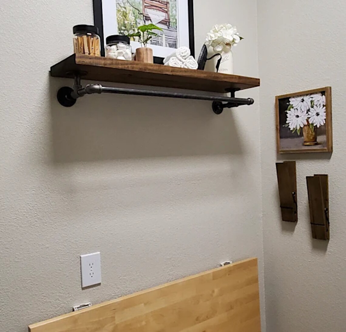 Laundry Floating Shelf & Towel Rack Modern Custom Floating Etsy