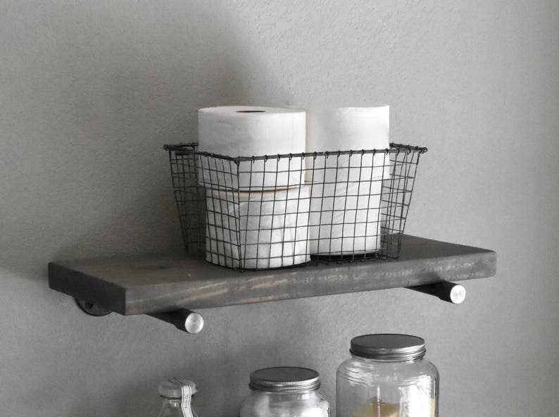 9 25 Depth Farmhouse Gray Wash Floating Shelf Image 0