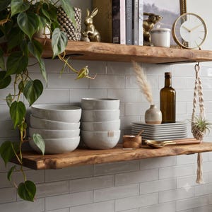 Handcrafted Rustic Pine Floating Shelf - Live Edge, Sturdy brackets