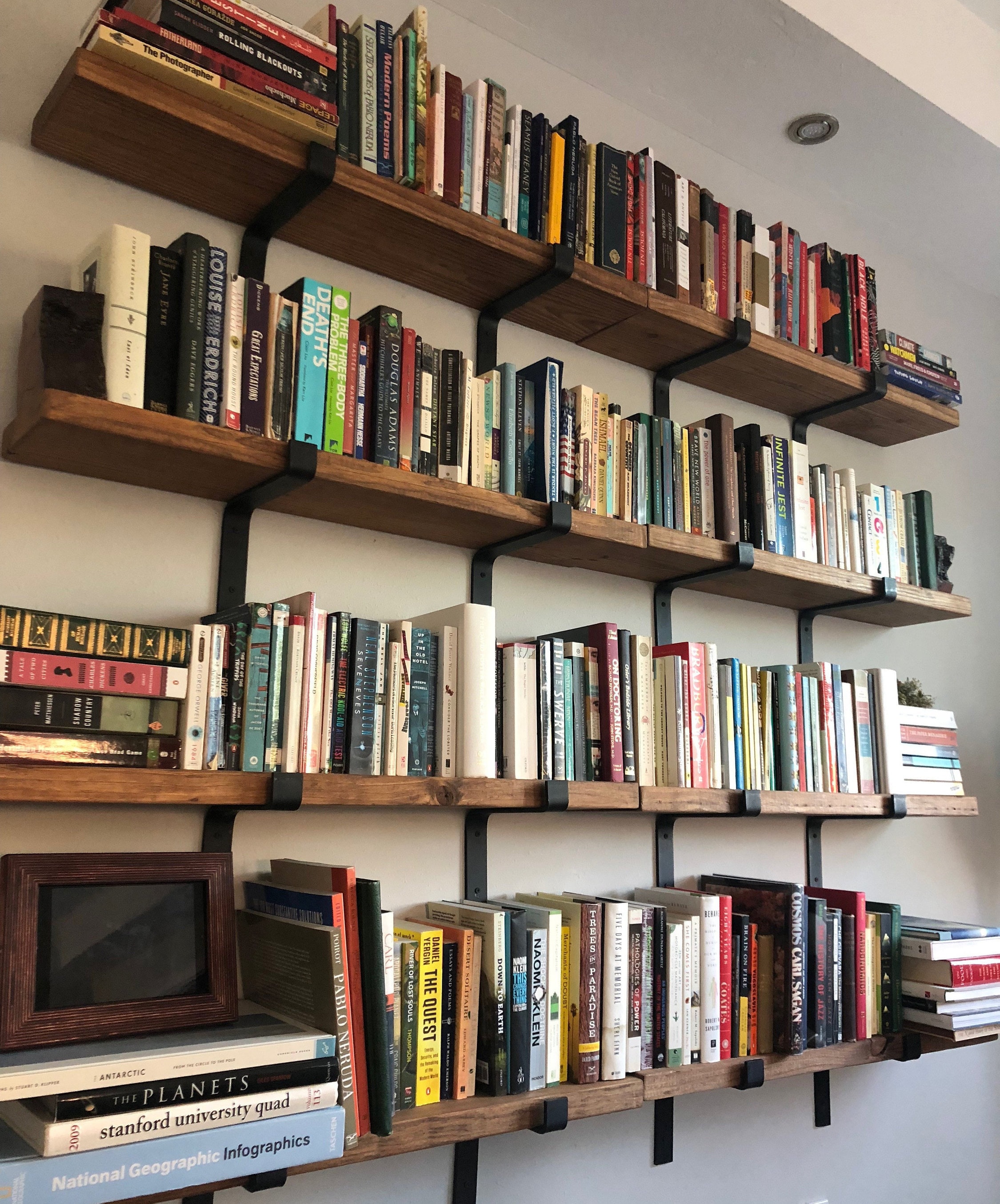 Industrial floating bookshelves deals