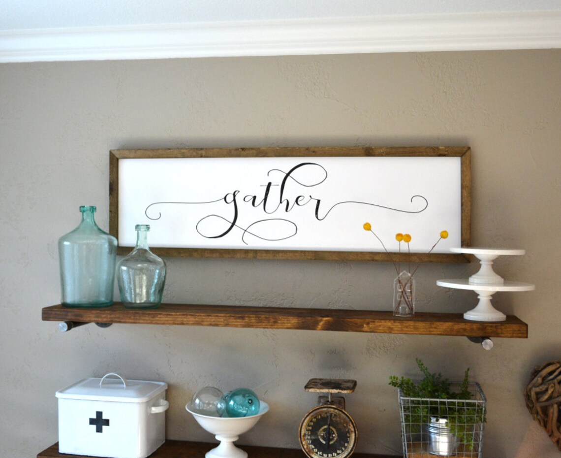 Long Rustic Floating Shelf Farmhouse Rustic Shelve Wood and Etsy