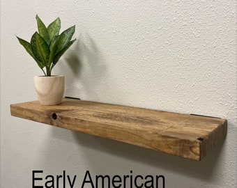 Robust Low Profile Steel Bracket with Heavy Duty Rustic Shelf, Ideal for Kitchen, Bedroom, Bathroom, Laundry Room, Study, Farmhouse Vibe
