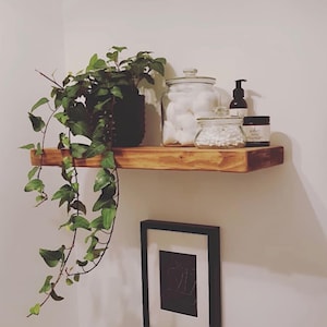 Custom Handcrafted Shelf with modern low profile bracket,  Farmhouse style at its finishest.  One Shelf and Two Brackets
