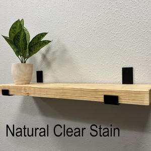 Fixer Upper Farmhouse Floating Shelf, 7.25&quot; deep J shaped flat iron bracket, Modern Blacksmith Farmhouse Shelf, Bookshelf bar