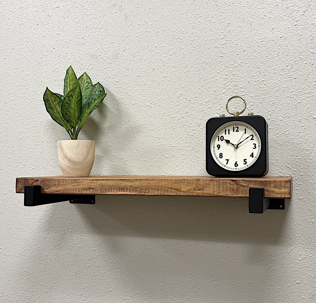 Minimalist Floating Shelf Square Tube Shelf Bracket Modern Etsy