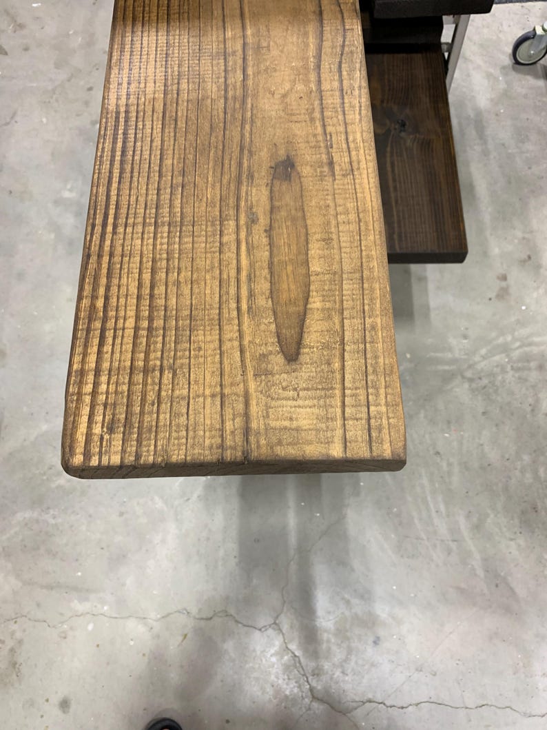 Rustic Wood Floating Shelf: Farmhouse Kitchen & Bathroom Shelving (No Brackets) imagem 6