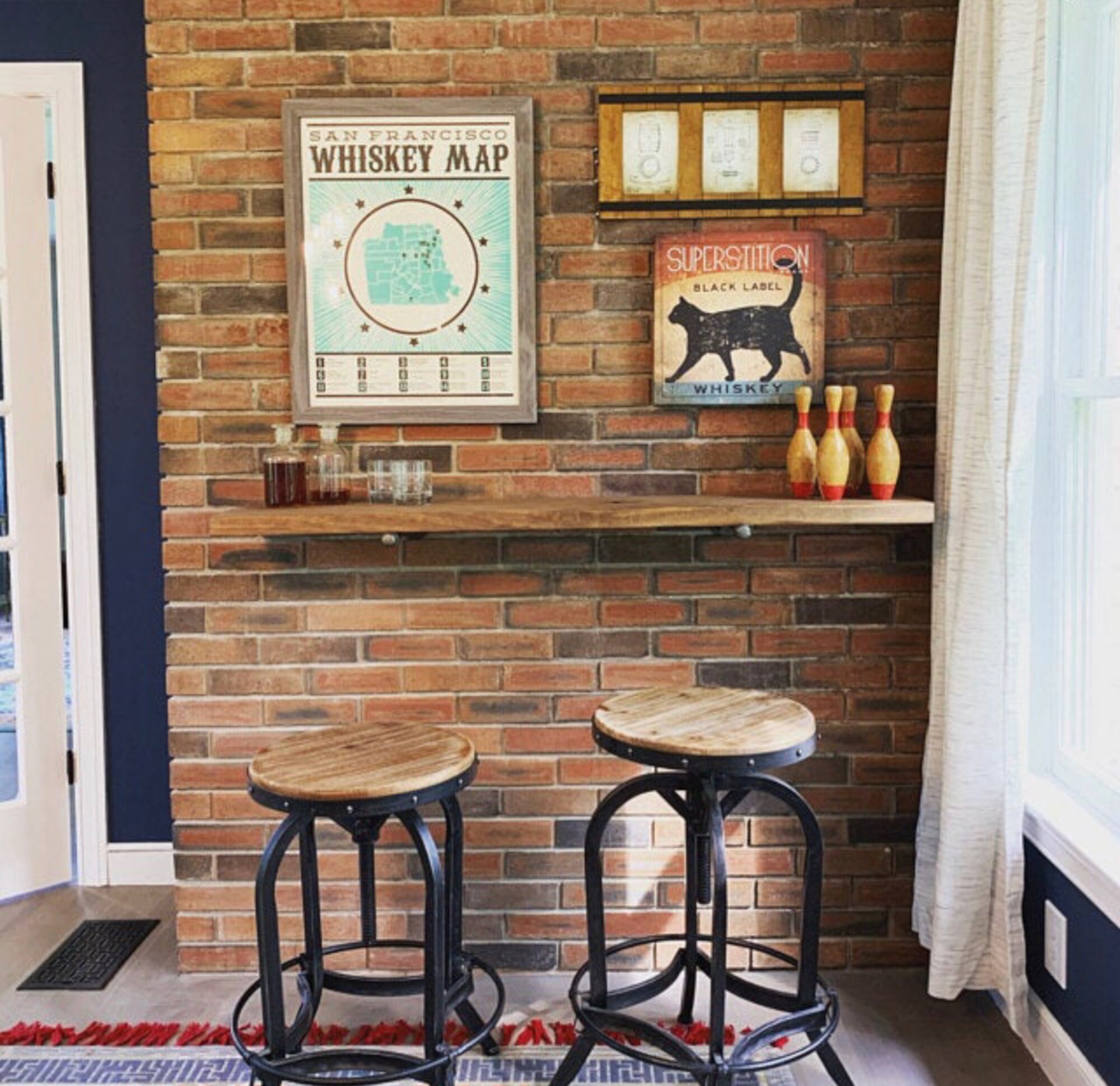 Long Rustic 11.25 Deep Kitchen Bar Shelf Farmhouse Etsy