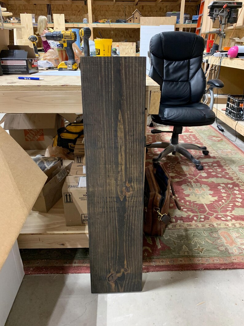 Rustic Wood Floating Shelf: Farmhouse Kitchen & Bathroom Shelving (No Brackets) imagem 7