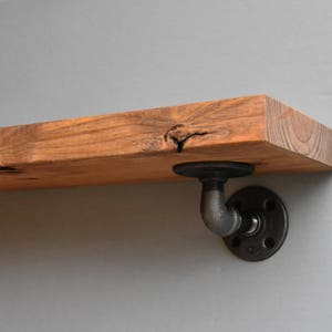Industrial Rustic Farmhouse Floating Shelf, Rustic Shelves, Wood and Pipe Shelf, Kitchen and Bathroom Wall Shelves, Nursery or Coffee Bar