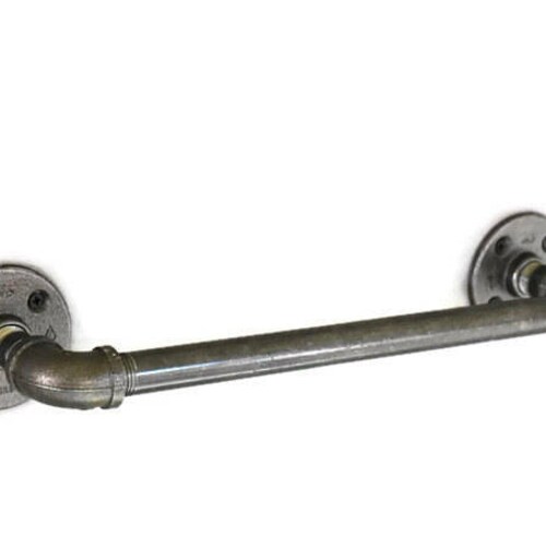 Industrial Pipe Towel Bar Bathroom Towel Hook Iron Pipe Etsy