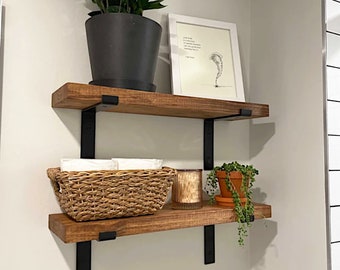 Very Short Rustic Floating Shelf - One shelf and Two Brackets.  Any bracket in our shop can be shipped with this listing.  Non Returnable