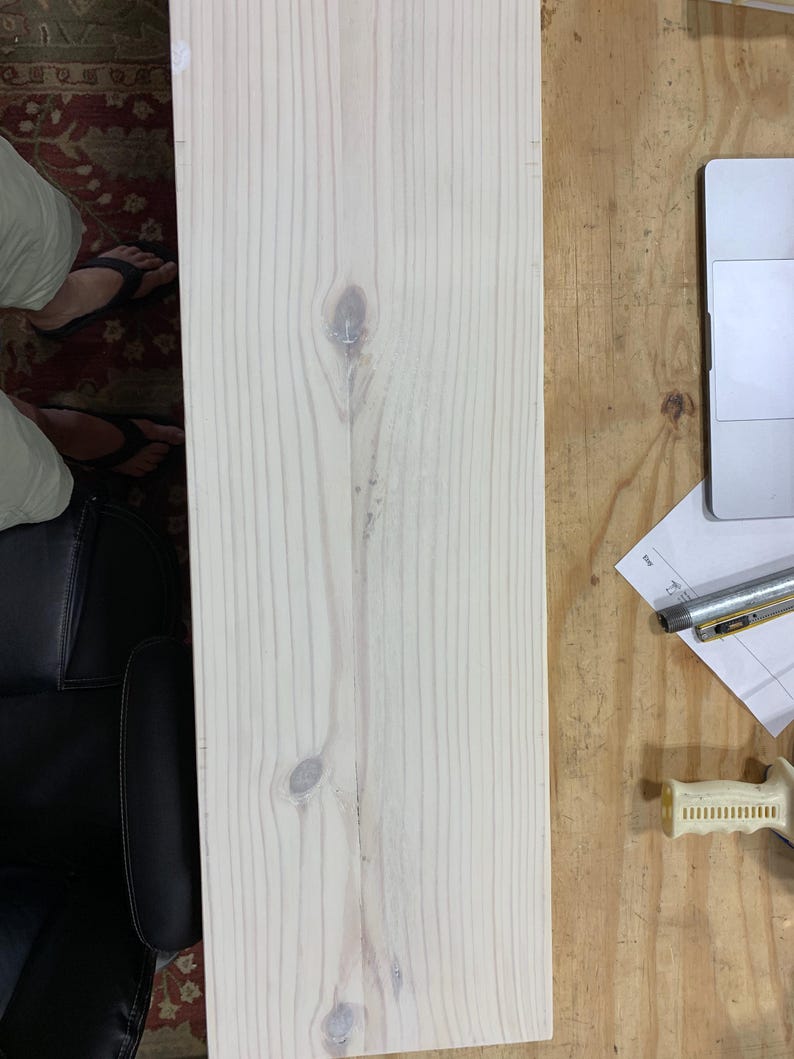 Rustic Wood Floating Shelf: Farmhouse Kitchen & Bathroom Shelving (No Brackets) imagem 5