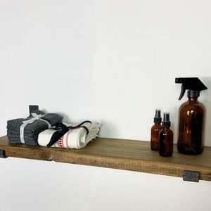 Modern Farmhouse Floating Shelf: Solid Pine Wood with J Bracket