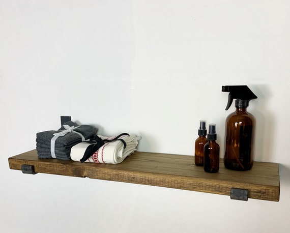 Heavy Duty Floating Shelving With J Brackets, Rustic Farmhouse