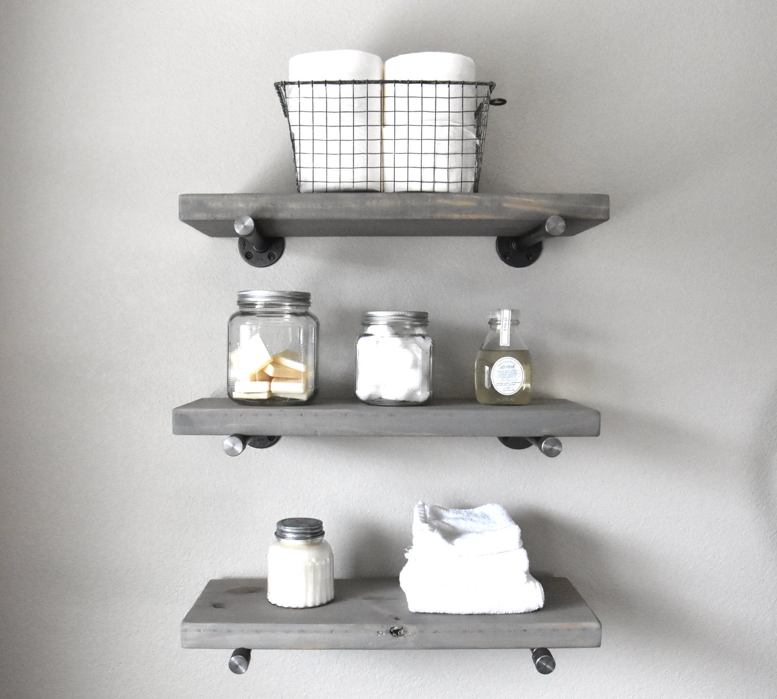 One Graywash Nautical Floating Shelf 9.25 Deep Special Etsy