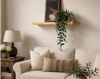Modern Floating Shelf: Rustic Wood Shelving & J Shaped Sturdy Bracket